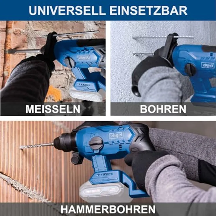 Scheppach Akku-Bohrhammer BC-RHD230-X | 2,2 J | 5500bpm | 20V | Brushless Motor | LED | inkl. zusätzlichem Griff & Tiefenanschlag aus Metall – Bild 3