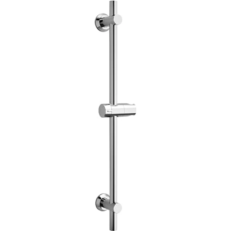 Görbach Edelstahl Duschset, 70 cm Duschstange mit drehbarer Duschkopfhalterung und variablen Wandbefestigungen - Chrom – Bild 1