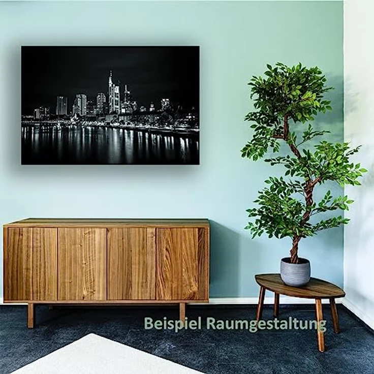 PLANTASIA Kunstpflanze Schnurbaum 160 cm, Authentisch gestaltet mit Echtholzstamm, Schwarzer Untertopf – Bild 2