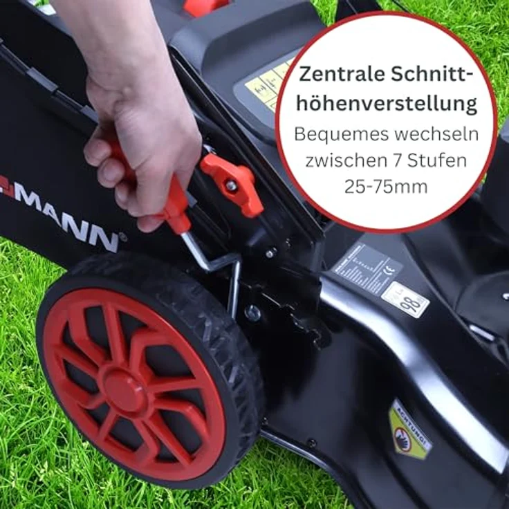 STAHLMANN Rasenmäher BR460, Benzin mit Radantrieb, 5,4 PS, 46 cm Schnittbreite, Mulchen, Schnitthöhenverstellung, 60L Fangkorb – Bild 6