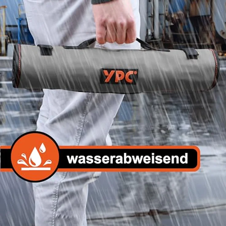 YPC VarioRoll XXL, Werkzeugtasche rollbar 62x44cm mit 60 Halteschlaufen und Netztasche, robustes wasserfestes Oxford 600D Polyester – Bild 3