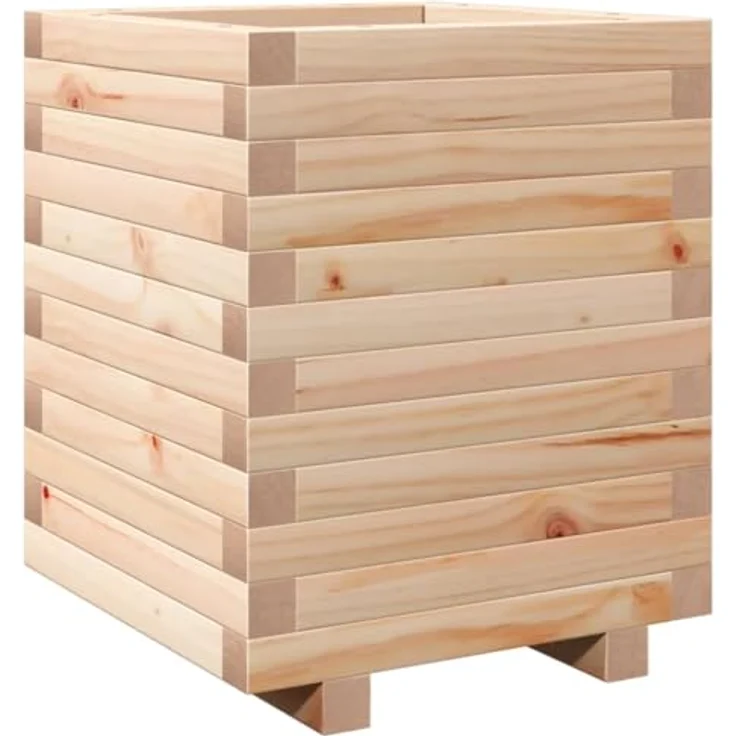 vidaXL Pflanzkübel, Blumenkasten für Garten Balkon Terrasse, Hochbeet für Gemüse Blumen Pflanzen, Blumenkübel Gemüsebeet Pflanzkasten, Massivholz Kiefer, rustikale Optik, großzügiges Fassungsvermögen – Bild 1