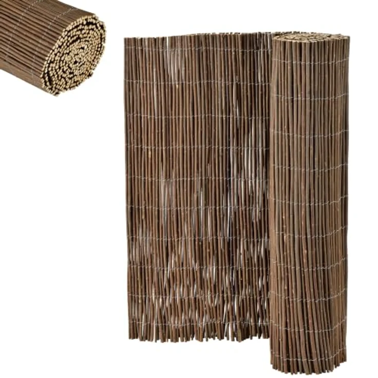 casa.pro Weidenmatte Hyssna 140 x 500 cm, Sichtschutzmatte aus natürlicher Weide für Garten und Terrasse, stabil und pflegeleicht – Bild 2