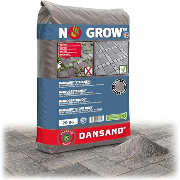 NO GROW Dansand Steinmehl unkrauthemmend dunkel 3-20mm Fugenbreite, 20 kg