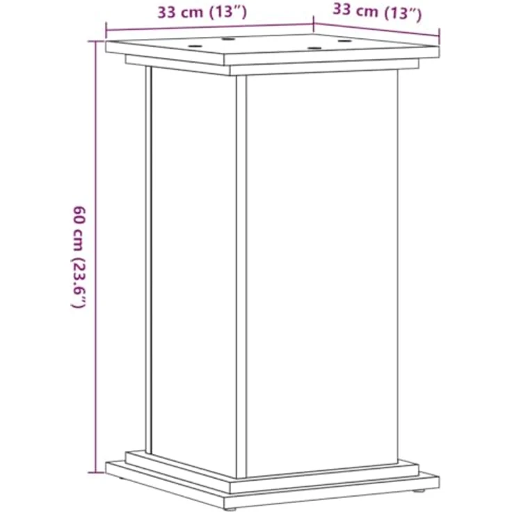 vidaXL Blumenständer Pflanzenständer Altholz-Optik 33x33x60 cm Holzwerkstoff (1 St) – Bild 3