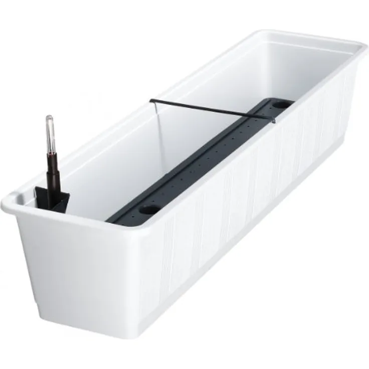 Geli Bewässerungsblumenkasten mit Wasserstandsanzeiger 60 cm weiß