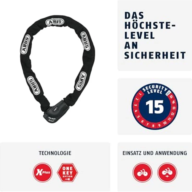 Kettenschloss Abus GRANIT CityChain X Plus 1060 : 110 cm – Bild 2