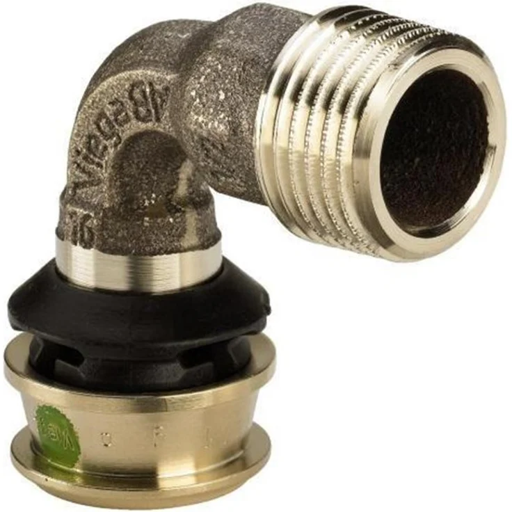 Viega Raxofix Übergangsbogen 90°, 16 x 3/4" Pressverbindung aus Siliziumbronze, gunmetal