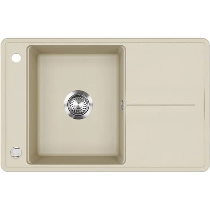 Bergström Spülbecken "Kyoto", Beige, 78 x 50 cm, robustes Design mit integriertem Abtropfflügel und chemischer Widerstandsfähigkeit – Bild 1
