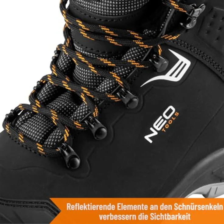 NEO TOOLS Sicherheits- und Arbeitsstiefel S1 SR CI FO, Schutzstiefel für Herren und Damen, schwarz, Größe 44 – Bild 5
