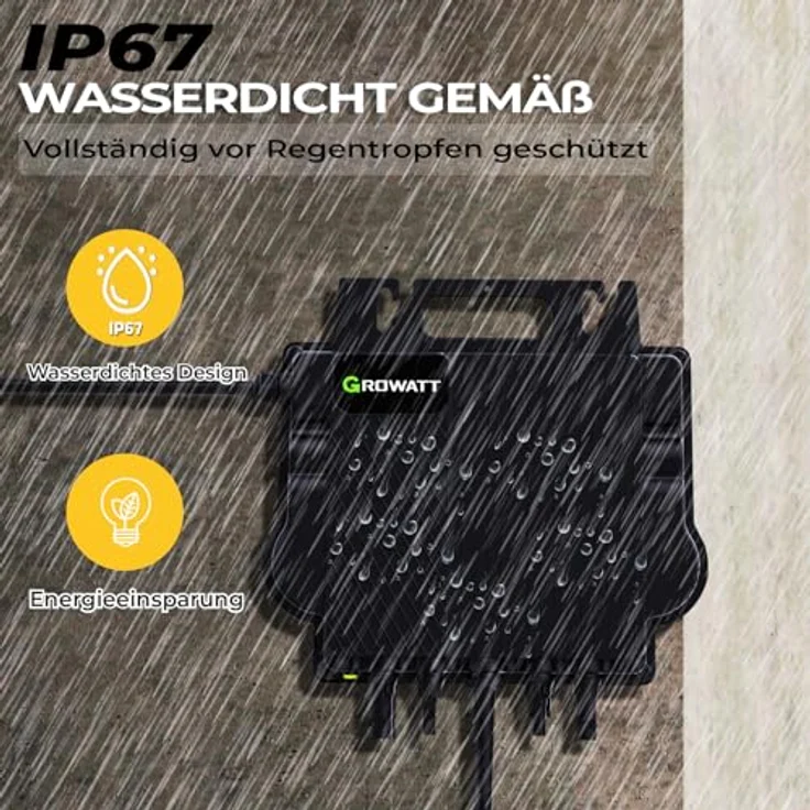 SUNNIVA® Balkonkraftwerk BIFAZIALE 860/800W Solaranlage mit 800W Growatt Micro Wechselrichter, 2x 430W Solarmodule, BIFACIAL, Wifi Bluetooth – Bild 3