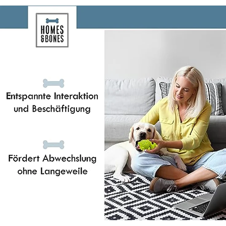 Homes&Bones Karlchen Hundespielzeug befüllbar aus Naturkautschuk zur Hundebeschäftigung als Futterball, Wurfspielzeug & Intelligenzspielzeug für mittlere bis große Hunde grün – Bild 5