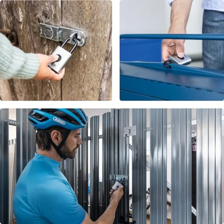 ABUS smartes Vorhängeschloss EVEROX One - schlüsselloses Öffnen auf Knopfdruck - wetterfestes Smart Lock für Schuppen, Gartentor, Spind, Werkzeugkiste u.a. - automatische Verriegelung - 50 mm breit – Bild 5