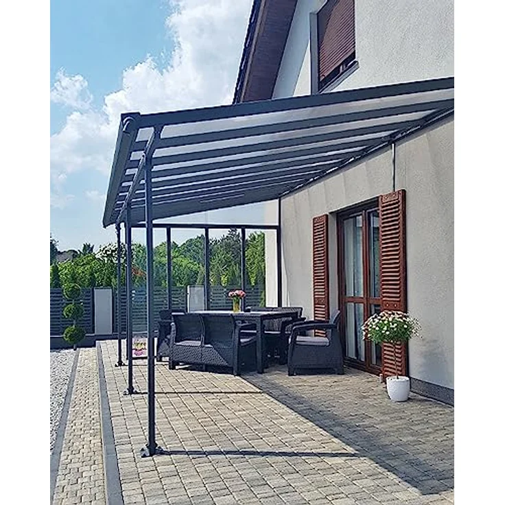 Palram Canopia Feria Terrassenüberdachung, Grau, 546 x 295 x 305 cm – Bild 5