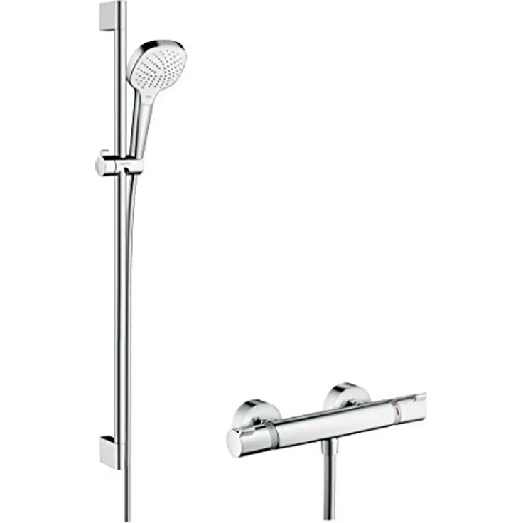 hansgrohe Croma Select E Thermostatset (0,90 m, 3x Strahlarten) Weiß/Chrom