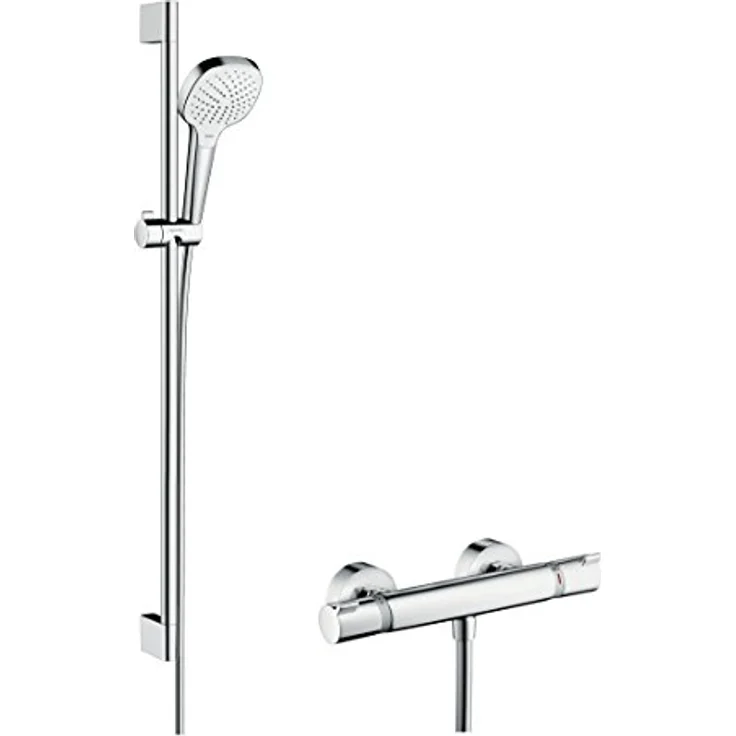 hansgrohe Croma Select E Thermostatset (0,90 m, 3x Strahlarten) Weiß/Chrom – Bild 1