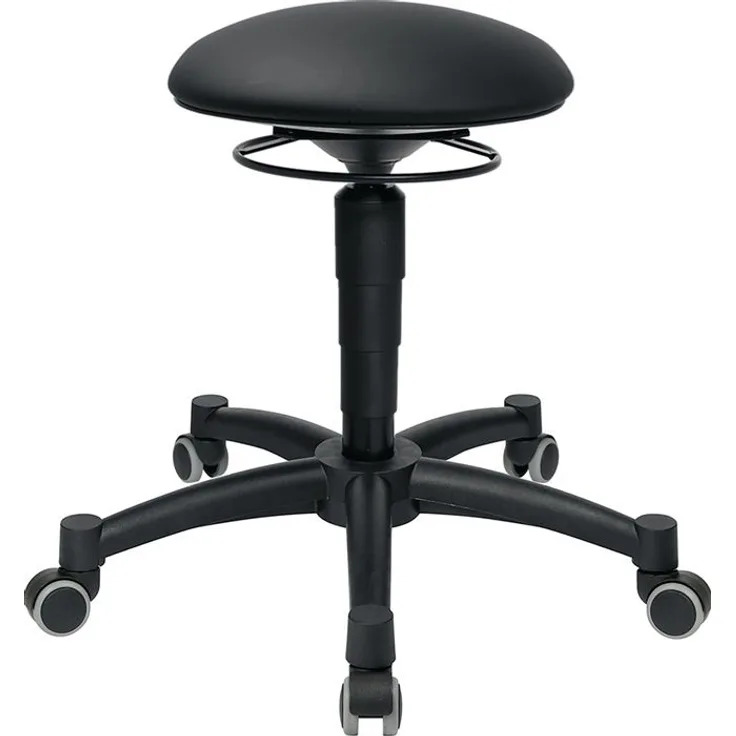 Drehhocker Body Balance m.Rl.Kunstlederpolster schwarz Sitz-H.420-550mm TOPSTAR