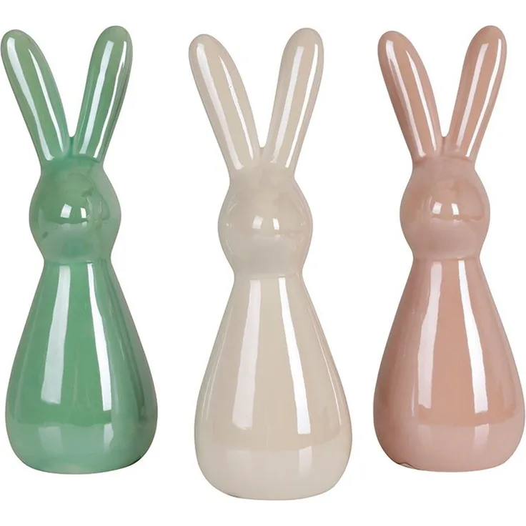 Keramik Osterhase Figur Innendekoration Haushalt Regal Tisch Ostern Fensterbrett
