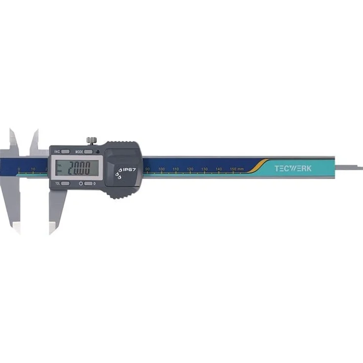 NORDWEST Messschieber DIN 862, IP67, 150mm, digital mit Toleranzfunktion und LCD-Anzeige