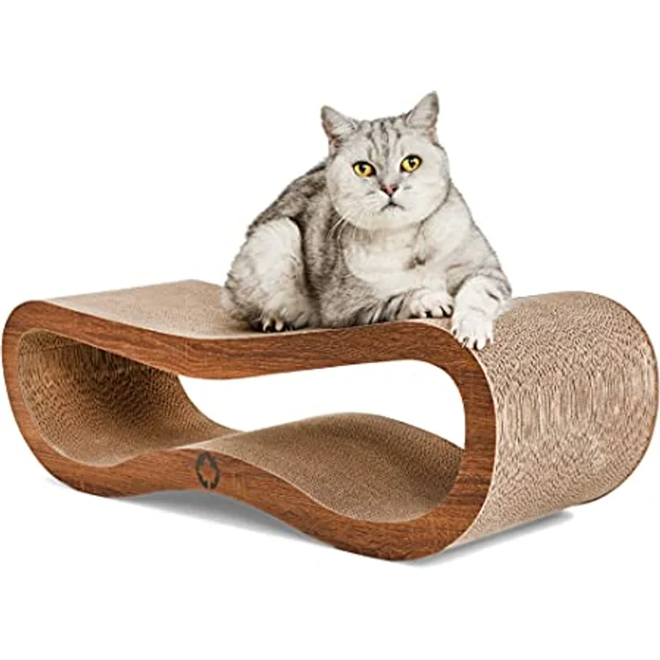 CanadianCat Company | Kratzbrett Orbit | walnussbraun | Kratzmöbel, Lounge für Katzen | Kratzpappe + Katzenminze | ca. 84 x 24 x 23cm – Bild 1