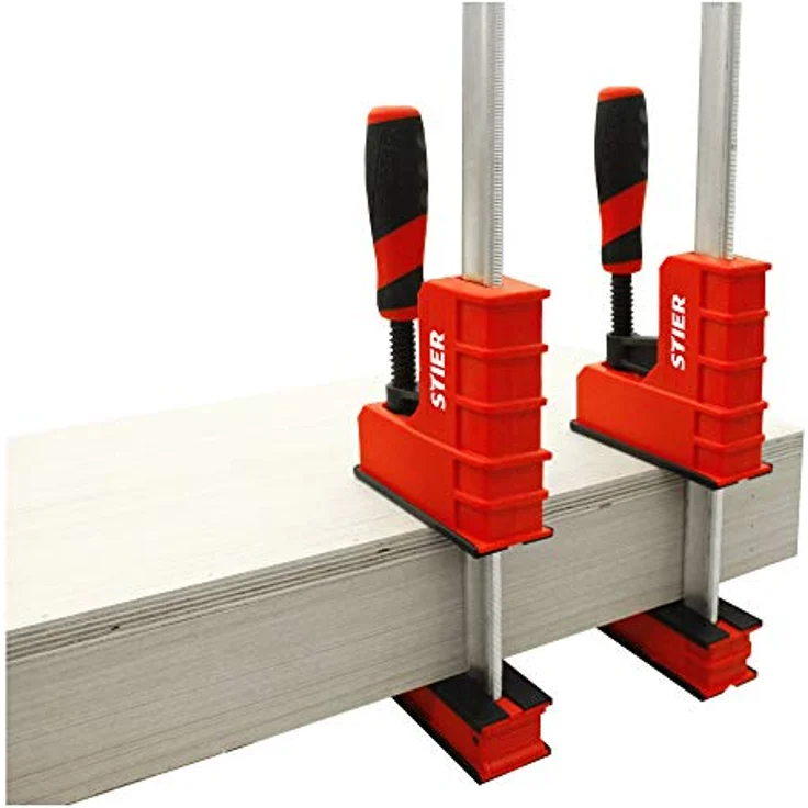 STIER Korpuszwinge, 1000 mm Spannweite, 95 mm Ausladung, 6000 N Spannkraft, aus duktilem Gusseisen, Spannwerk, stabiler Halt bei allen Holzarbeiten wie Leimen – Bild 5