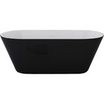Jet-Line Badewanne LAUSANNE II schwarz (170 cm, 80 cm) - Freistehende Design Badewanne mit Acryl und Fiberglas für optimale Stabilität und Wärmespeicherung