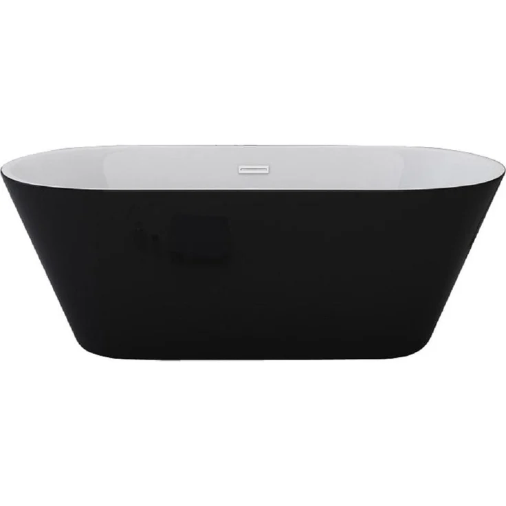 Jet-Line Badewanne LAUSANNE II schwarz (170 cm, 80 cm) - Freistehende Design Badewanne mit Acryl und Fiberglas für optimale Stabilität und Wärmespeicherung – Bild 1