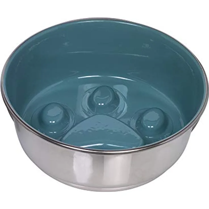 Nobby Anti-Schling Edelstahlnapf PAW, rutschfest, graugrün, 20 cm 1,60 ltr, 1 Stück