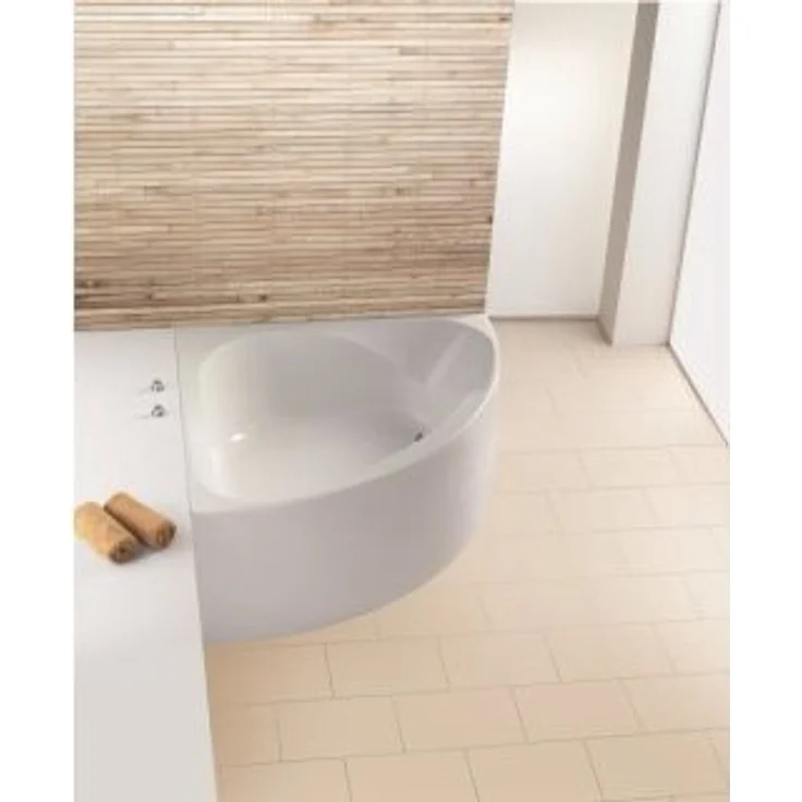 Hoesch Spectra Eckbadewanne 1408 mm, mit angeformter Schürze, Sanitär Acryl, weiß, 290 l Nutzinhalt