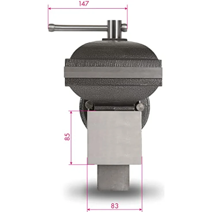 EBERTH Schraubstock Gusseisen mit Amboss, 150mm Backenbreite, 360° drehbar, 100mm Spannweite, 152mm Höhe, ideal für diverse Arbeiten – Bild 5