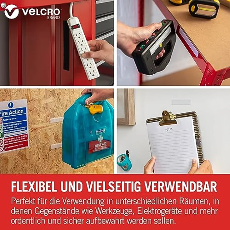 VELCRO VEL-EC60354 Klettband zum Aufkleben Haft- und Flauschteil (L x B) 25000mm x 20mm Weiß 25m - Preisvergleich – Bild 4