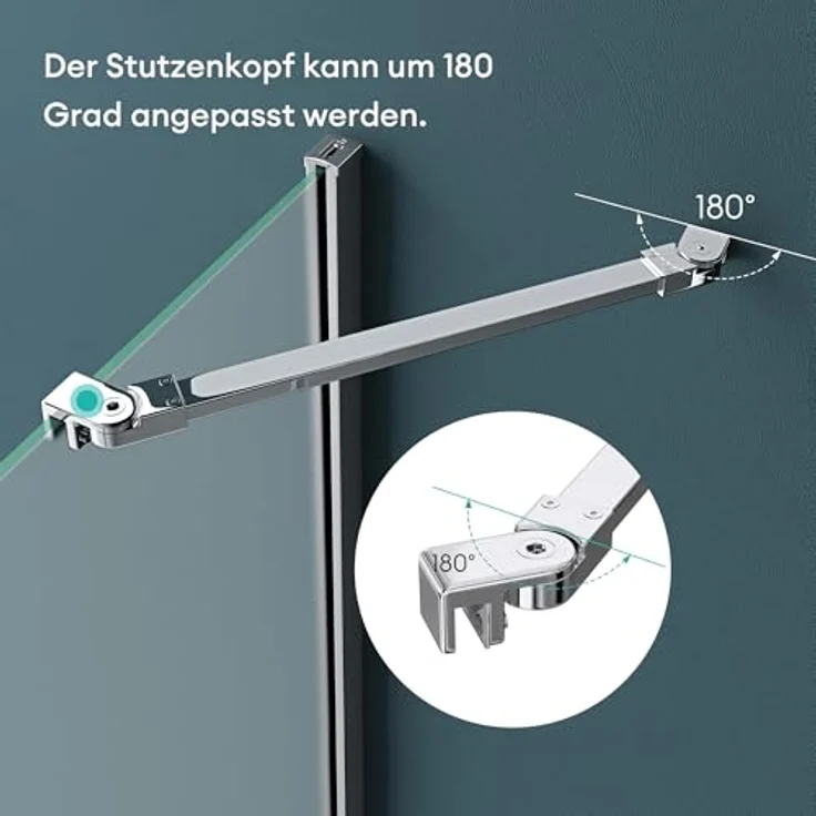 Mai & Mai Duschkabine U Form 90x90cm, halbkreis mit 6mm ESG-Sicherheitsglas, satiniert, inkl. Duschtasse & Ablaufgarnitur, bodengleich einbaubar, Easy-Clean Nano-Beschichtung – Bild 5