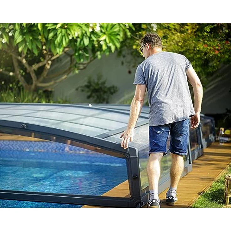 Palram - Canopia Kunststoff Poolüberdachung Majorca 4x8 anthrazit 874x470 cm – Bild 8