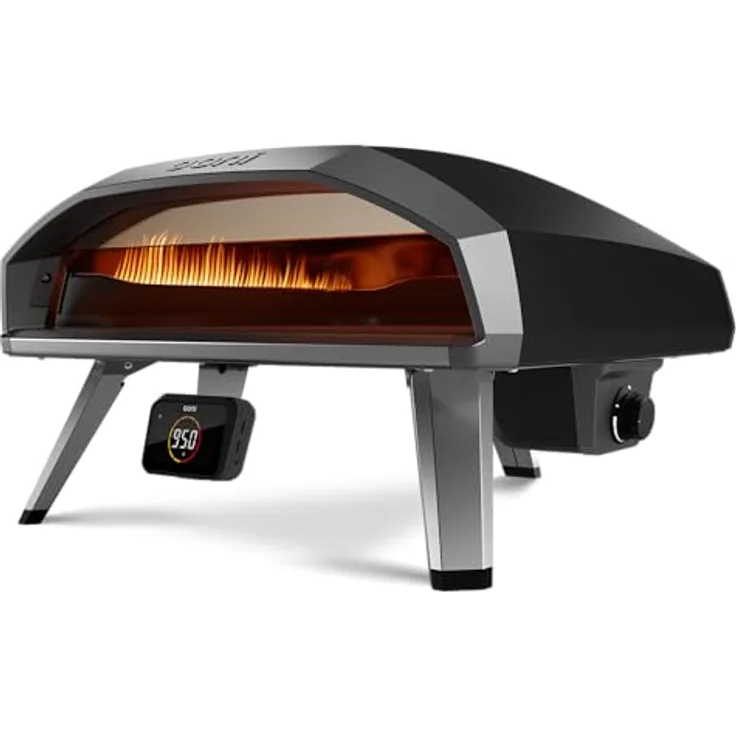 Ooni Koda 2 Pro, Gas Pizzaofen mit Bluetooth-fähigem Ooni Connect™ Digital Temperature-Hub, 500 °C Hitze, Glasvisier, großzügige Kochfläche