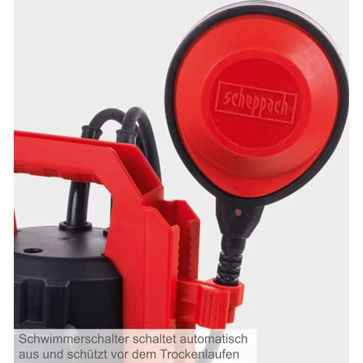 Scheppach DWP400 Schmutzwassertauchpumpe, 400W, 9000 L/h Fördermenge, 6m Förderhöhe, 7m Tauchtiefe, 30mm Partikelgröße – Bild 8