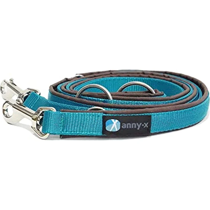 anny-x teilgepolsterte Führleine Classic Bolt Fun braun Petrol 3m – Bild 1
