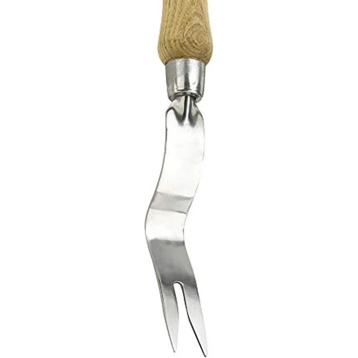 Kent & Stowe Hand Wurzelstecher – Unkrautstecher aus Edelstahl für Gras- und Erdflächen, Unkrautentferner mit Stiel aus Eschenholz, Länge: 30 cm – Bild 3