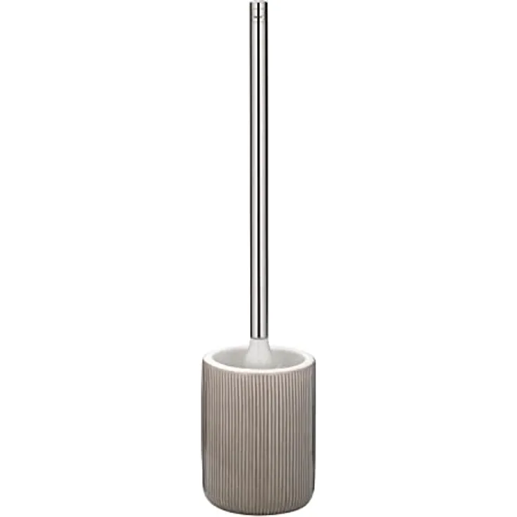 kela WC-Garnitur AVA, Ø 10 cm, Keramik, steingrau, Edelstahlgriff, 24423