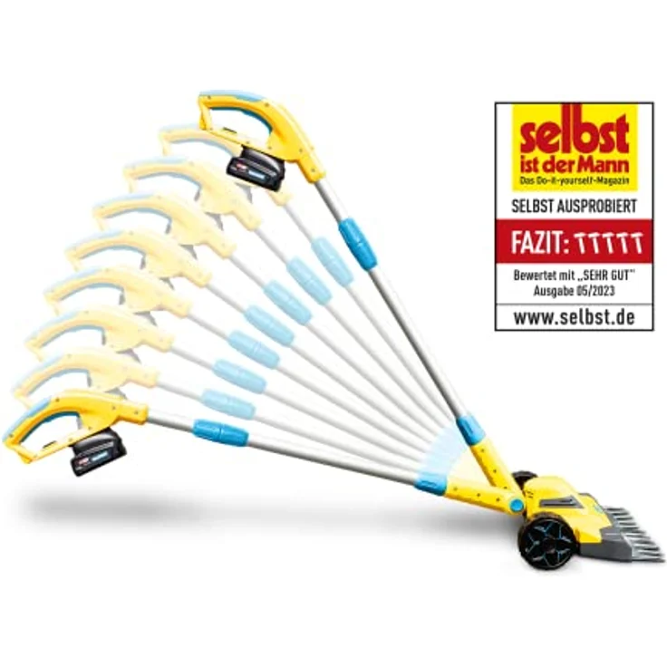 GLORIA Akku Rasen-und Kantenschneider FineCut 18V Set - Ergänzung für Mähroboter | Akku Rasenmäher/Rasentrimmer | 25 cm Schnittbreite | Einstellbarer Holmwinkel | inkl. 18V / 2.5 Ah POWER FOR ALL Akku – Bild 2