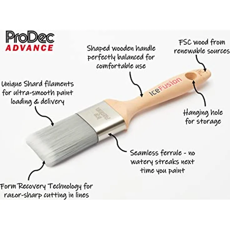 ProDec Advance Ice Fusion Synthetik-Pinsel-Set für Dispersions-, Glanz- und Satinfarben, 3-teilig – Bild 3