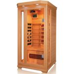 DEKO VERTRIEB BAYERN Infrarotkabine XXL Luxus LED Infrarotsauna 90x90x190 cm, Hemlock, Farblichttherapie, Bluetooth Soundsystem, Aromatherapie