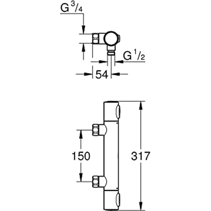 GROHE Precision Flow - Thermostat- Brausearmatur (wassersparend, langlebige Oberfläche, Wandmontage), chrom, 34799000 – Bild 5