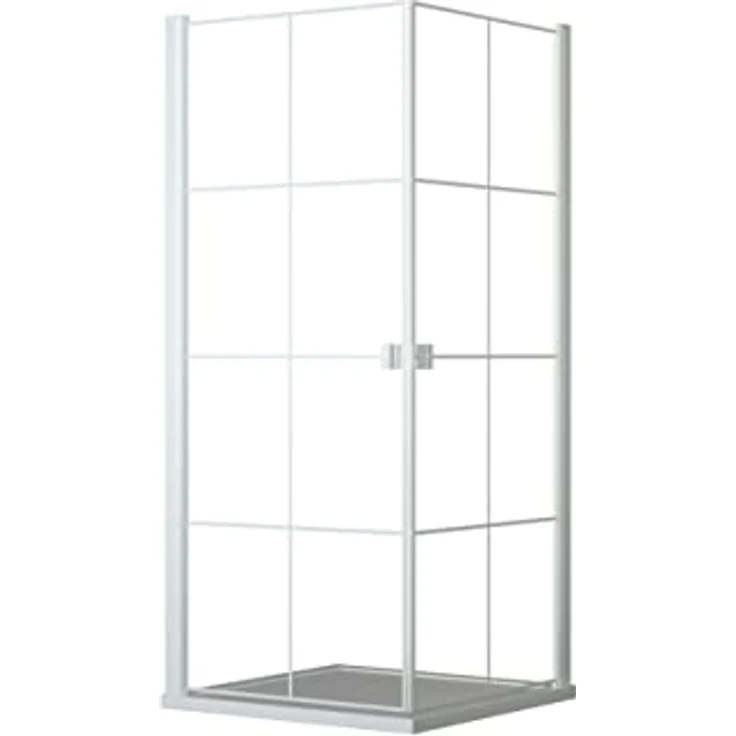 MARWELL Glasdusche Clean Line 90 x 90 x 200 cm – Eckdusche in modernen Design - Duschkabine mit hochwertigen Aluminiumprofilen in matt weiß – Bild 2