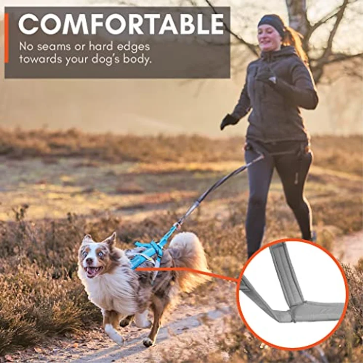 Non-stop dogwear Freemotion Harness 5.0 | Verstellbares Hundezuggeschirr für alle Sportarten, Größe 4, orange/schwarz – Bild 5