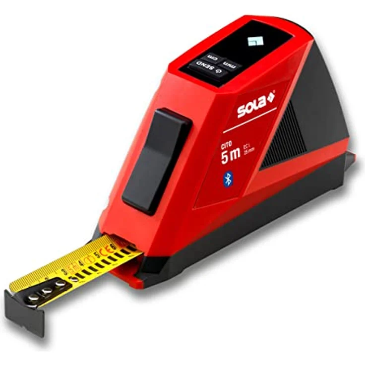 SOLA CITO - Maßband digital 5m / 25mm mit Bluetooth - Profi Rollbandmaß digital mit LCD-Anzeige und Li-Po Akku - Übertragen der Messwerte auf Smartphone-App - digitaler Rollmeter Länge 5m mit mm Skala – Bild 1