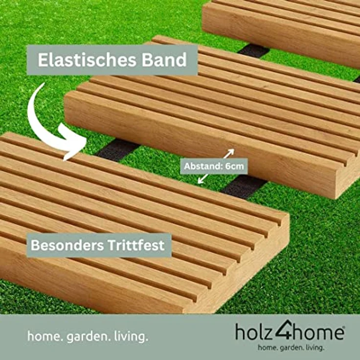 holz4home Rollweg Aus Lärche 25 cm | Witterungsbeständig, schnell trocknend und Stabil | Rutschfeste Oberfläche durch Riffelung – Bild 4