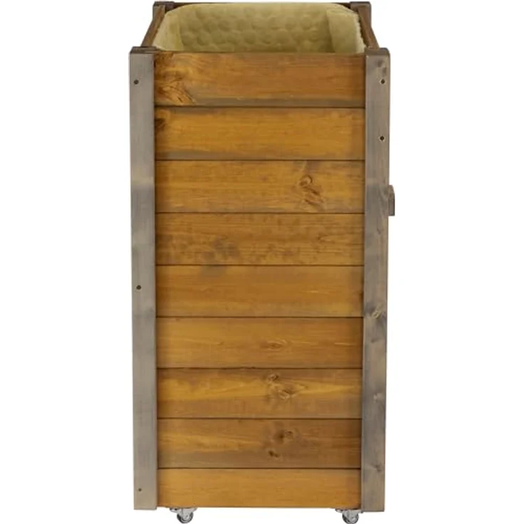 Dobar Hochbeet rollbarer Gartenschrank, FSC®-zertifiziert mit Pflanzkasten (60 x 39 x 80 cm, Holz, Braun) – Bild 3