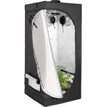 ONVAYA® Pflanzen-Zuchtzelt 60 x 60 x 140 cm lichtundurchlässig mit 5 Zugängen inkl. wasserfester Bodenschutzwanne einfacher Aufbau Indoor