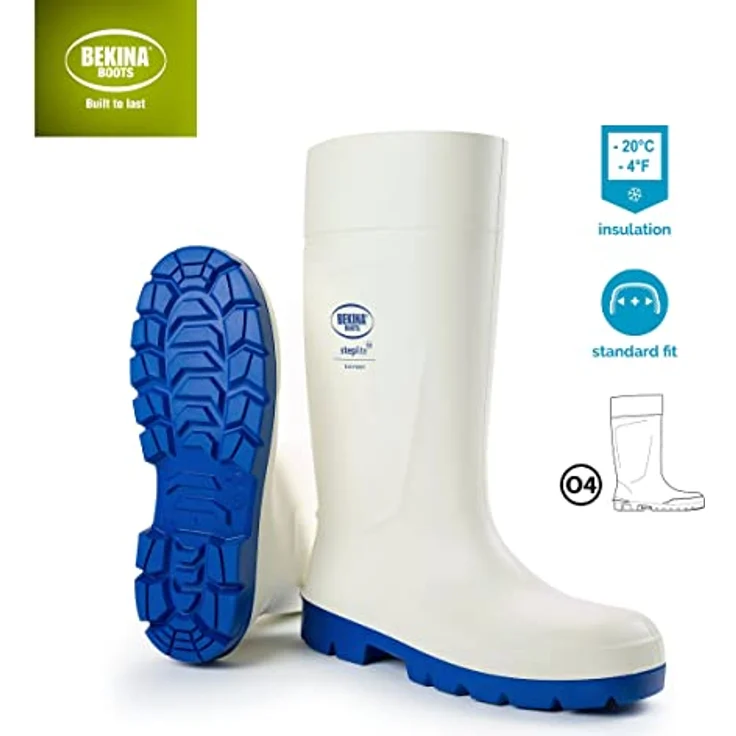 Bekina Steplite Easygrip O4 Arbeitsschuh, Kälteisolierend bis -20°C, Wasserdicht, Weiß/Blau, Größe 47, Paarweise – Bild 5