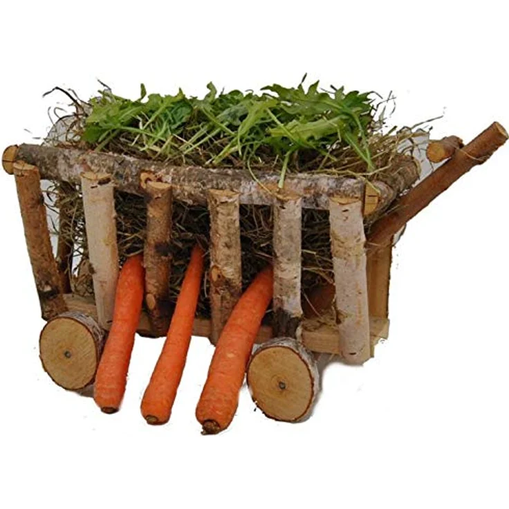 Ollesch Nagerhaus XXL, Naturholz Futter- und Heuraufe für Meerschweinchen und Kaninchen, unbehandeltes Birkenholz, ca. 45 x 20 x 20 cm – Bild 1